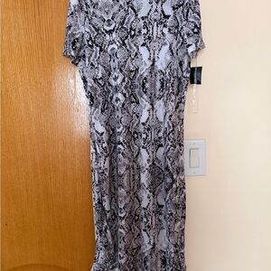 INC International Concepts Snake Print Dress - Black and Gray